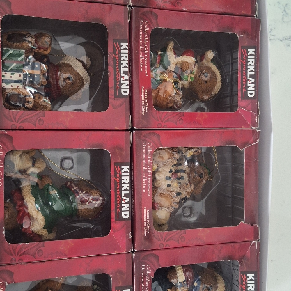 Kirkland Signature Festive Bear Ornaments - Red, Green, Brown